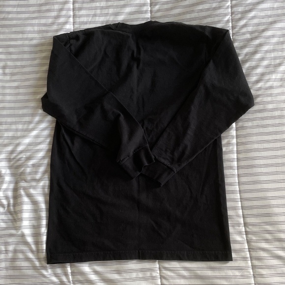 MEN'S  TEE LONG SLEEVE BLACK COTTON SIZE L - Picture 3 of 7
